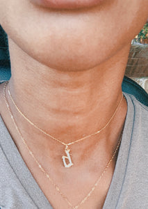 Olde English Diamond Initial Pendant